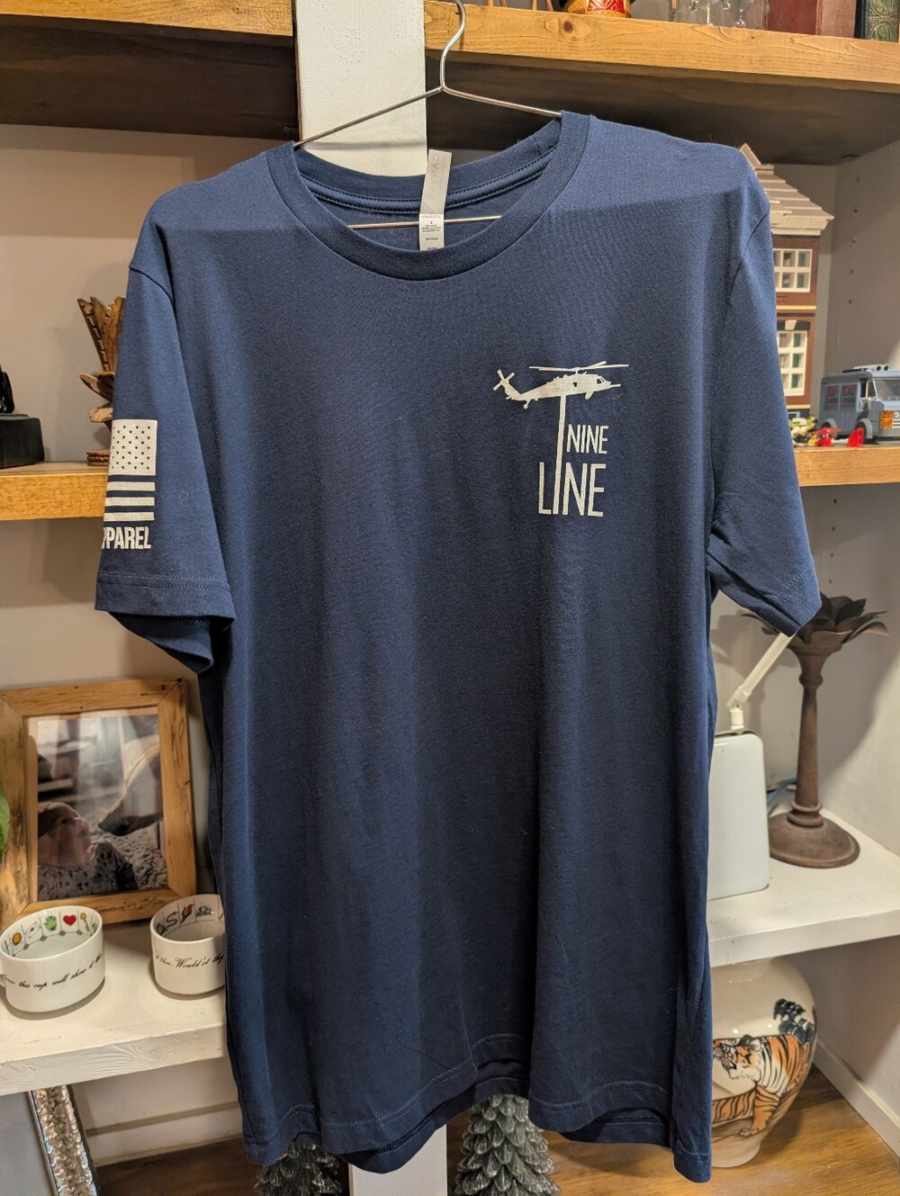 Nine Line American Pledge of Allegiance Navy Blue T-shirt Size Large